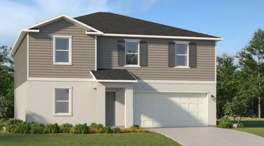 Lennar new construction home at Overlook at Grassy Lake in Minneola FL — multigenerational Next Gen suite available