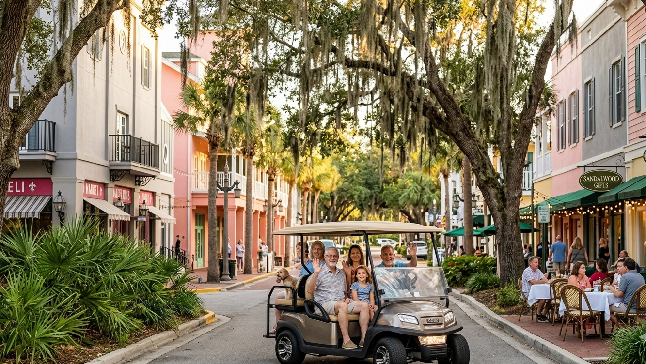 Celebration FL golf cart community streets